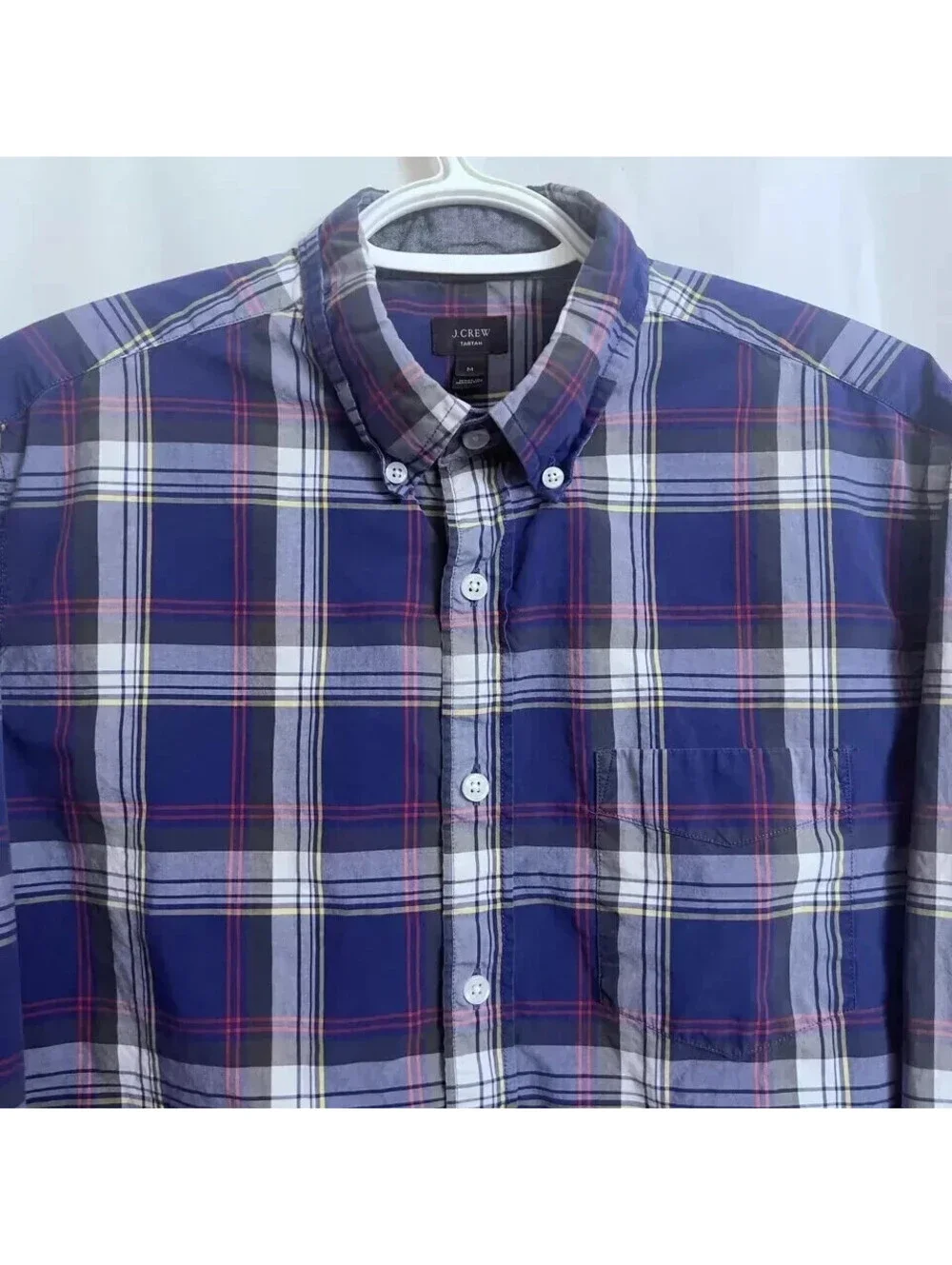 J. Crew Tartan Button Down Shirt Men's Medium M Multicolor Plaid